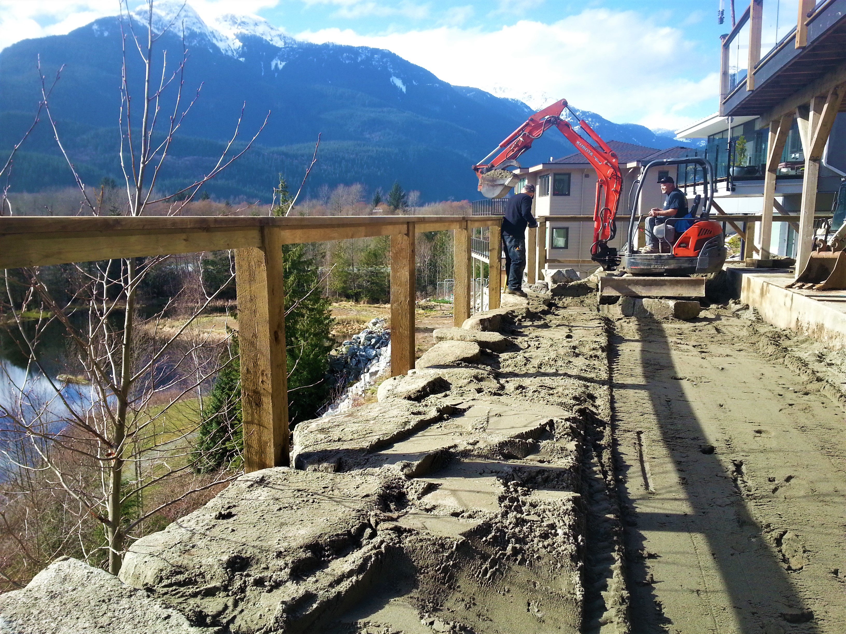 Retaining wall construction West Vancouver BC